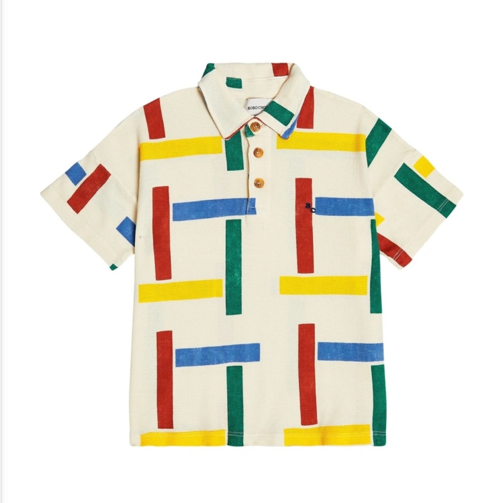 Bobo Choses Beacons Graphic Print Organic-Cotton Polo Shirt Size 10-11